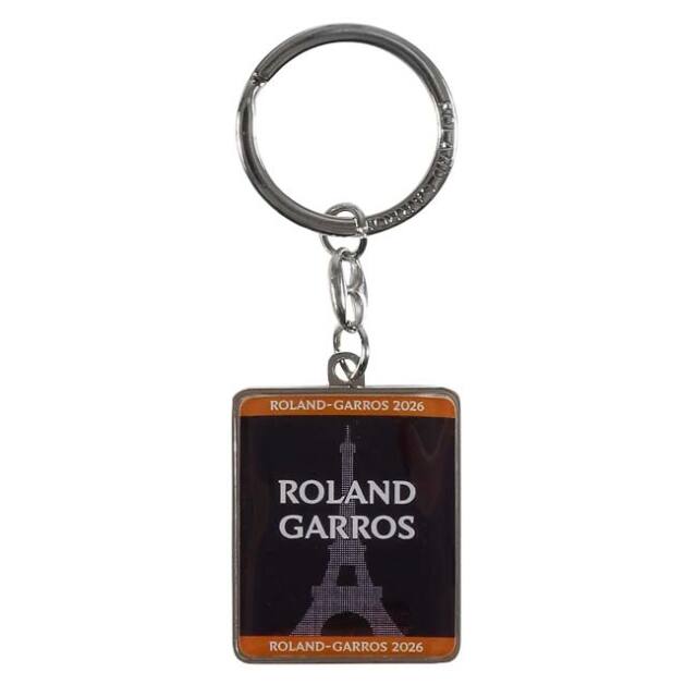 Roland Garros Official(ローランギャロス) 2026 エッフェル塔 プレイヤータオル柄 キーリング キーホルダー 26FRGS601JOE ネイビー×クレー(26y8m)