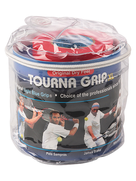 定番のドライグリップ幅広29mmタイプ！ トーナ(Tourna) トーナグリップXL(ドライタイプ) 99cm×29mm 30本入り エンドテープロゴ無しロールタイプ ビニールケース付き KGT147-BL