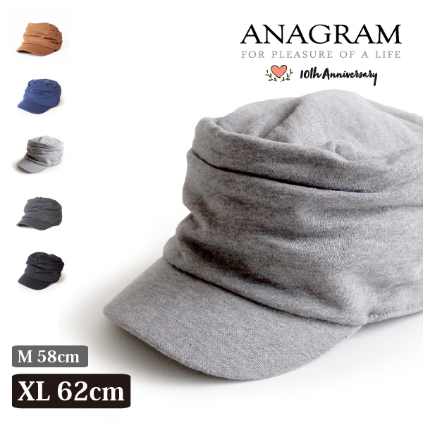 (アナグラム) ANAGRAM ワークキャップ スウェットギャザーキャップ 57cm〜60cm 大きいサイズ 帽子 61cm〜64cm AGM1810