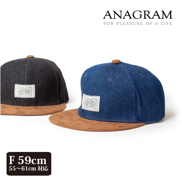 (アナグラム) ANAGRAM 帽子 キャップ ベースボールキャップ デニム スウェード フラットバイザー メンズ レディース AGM2310