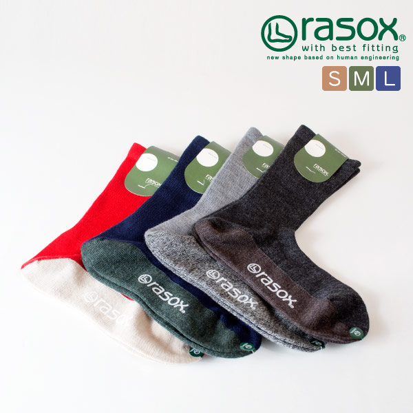 (ラソックス) rasox 靴下 ソックス ベーシックメリノ クルー丈 レディース メンズ ユニセックス 日本製