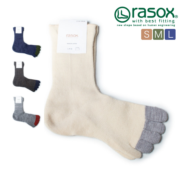(ラソックス) rasox 靴下 ソックス FFウォーム・クルー L字型 クルー丈 日本製 CA202CR01