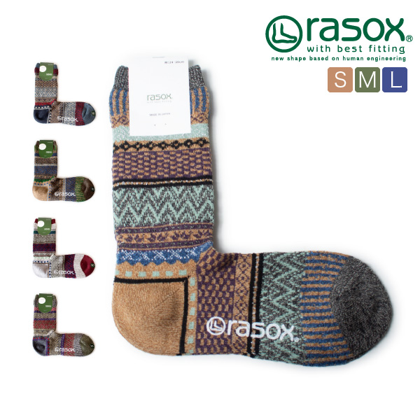 (ラソックス) rasox 靴下 ソックス フェアアイルクルー クルー丈 CA202CR04