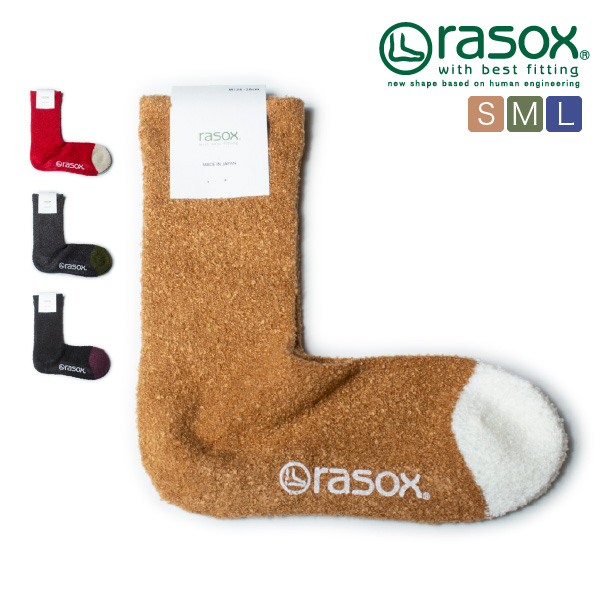 (ラソックス) rasox 靴下 ソックス ソフトタッチ・クルー L字型 CA222CR01