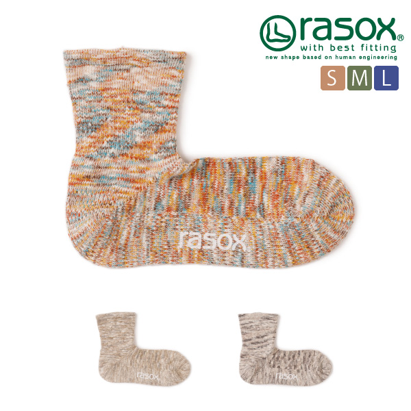 (ラソックス) rasox 靴下 ソックス コットンリネン・スラブミッド CA231LC02