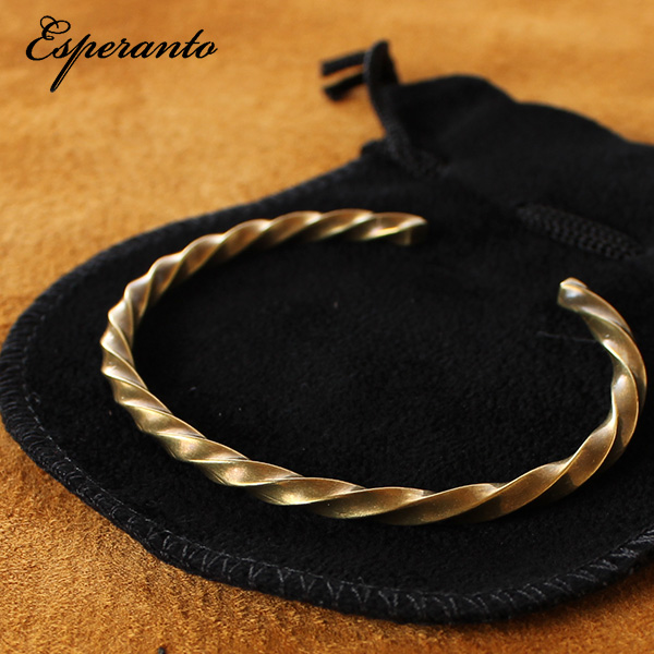 エスペラント esperanto ツイストバングル ブラス 真鍮製 メンズ レディース ギフトラッピング無料