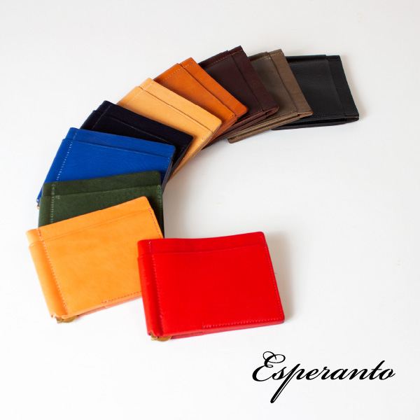 (エスペラント) esperanto マネークリップ 財布 イタリアレザー ニューヨークレザー 牛革 本革 日本製 ESP-6608