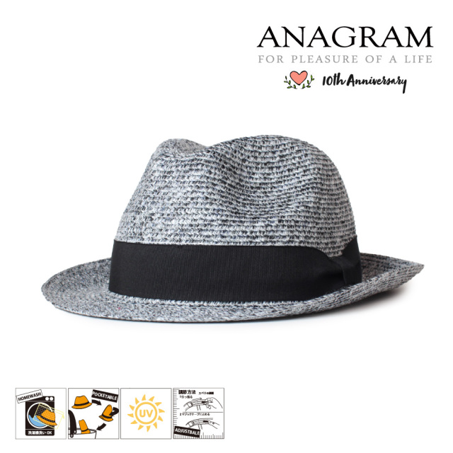 (アナグラム) ANAGRAM 洗えてたためるブレードハット 中折れハット 大きいサイズ 帽子 UV対策 メンズ レディース AGM1900