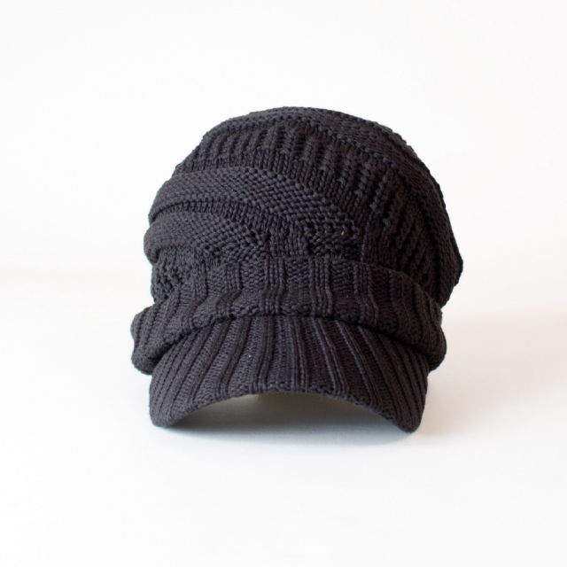 (アナグラム) ANAGRAM つば付きニット帽 ニットキャスケット ニットキャップ 大きいサイズの帽子 メンズ レディース 男女兼用