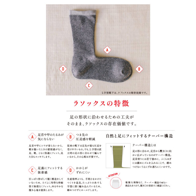 (ラソックス) rasox 靴下 ソックス スポーツロウ アンクル丈 ショート丈 レディース メンズ ユニセックス 日本製