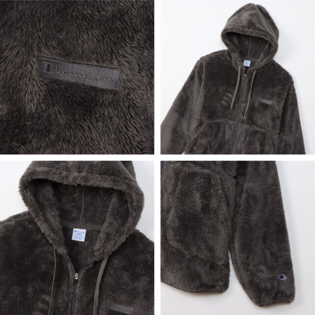 (チャンピオン) Champion ジップフーデッドジャケット シェルパフリース 23FW 秋冬新作 ベーシック C3-Y615 メンズ レディース