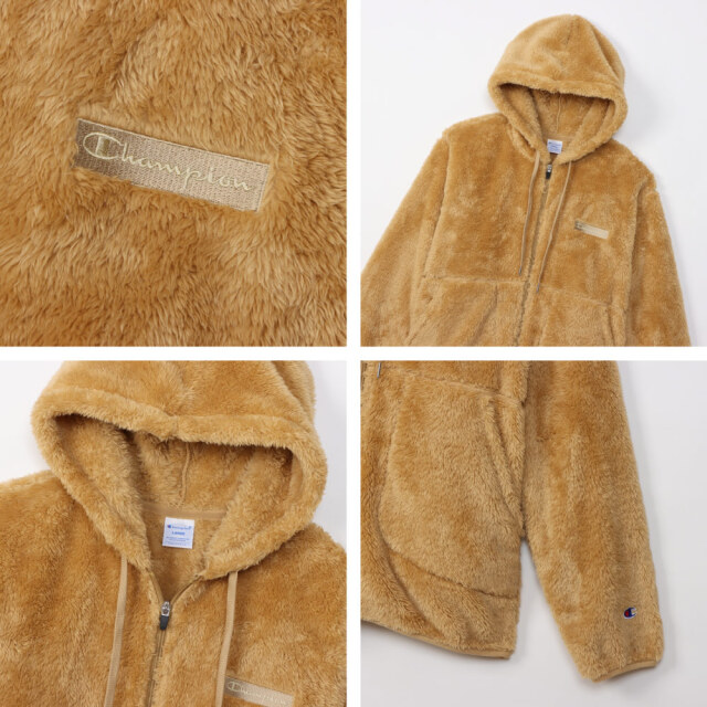 (チャンピオン) Champion ジップフーデッドジャケット シェルパフリース 23FW 秋冬新作 ベーシック C3-Y615 メンズ レディース