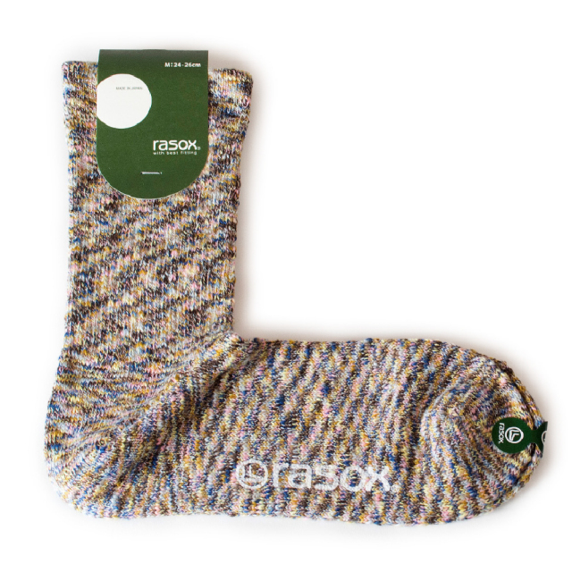 rasox ラソックス 靴下 ソックス スプラッシュコットン L字型 クルー丈