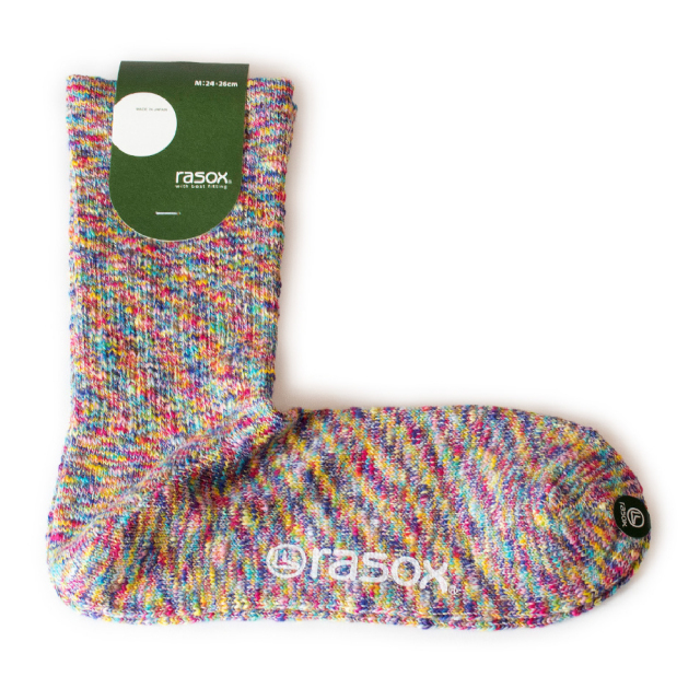 (ラソックス) rasox 靴下 ソックス スプラッシュコットン L字型 杢 ラソックスジャパン CA060LC35