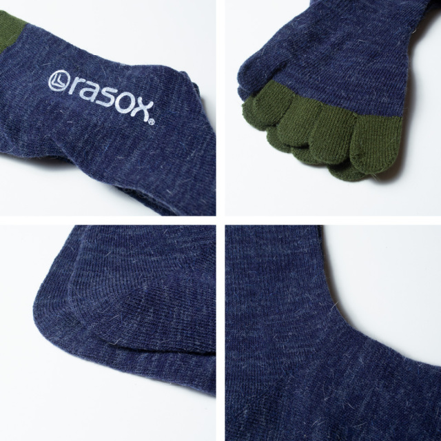 (ラソックス) rasox 靴下 ソックス FFウォーム・クルー L字型 クルー丈 日本製 CA202CR01