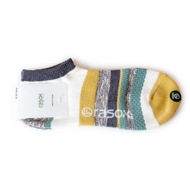 (ラソックス) rasox 靴下 ソックス マルチボーダー・ロウ アンクル丈 ショート丈 CA211SN03