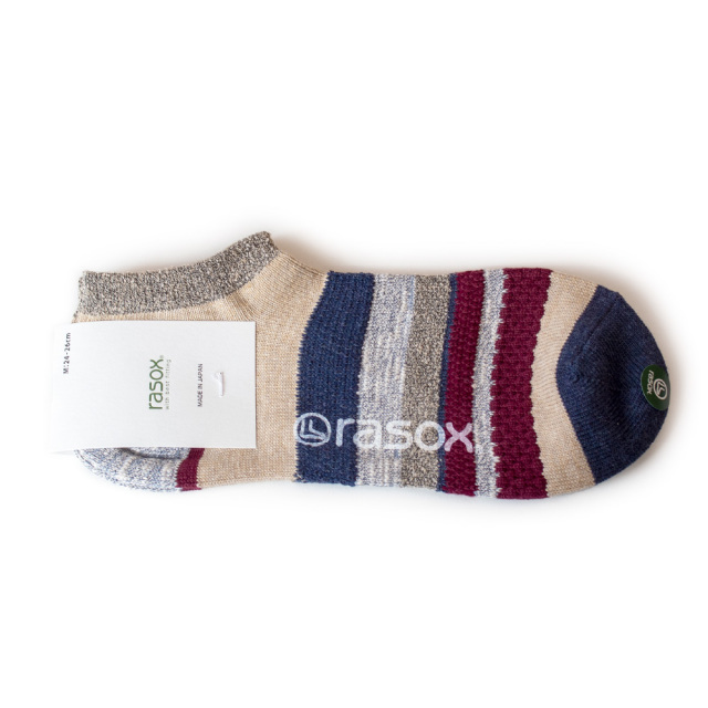 (ラソックス) rasox 靴下 ソックス マルチボーダー・ロウ アンクル丈 ショート丈 CA211SN03