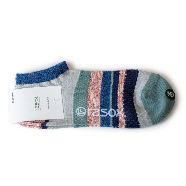 (ラソックス) rasox 靴下 ソックス マルチボーダー・ロウ アンクル丈 ショート丈 CA211SN03