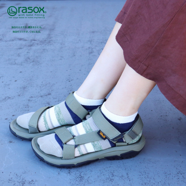 (ラソックス) rasox 靴下 ソックス マルチボーダー・ロウ アンクル丈 ショート丈 CA211SN03