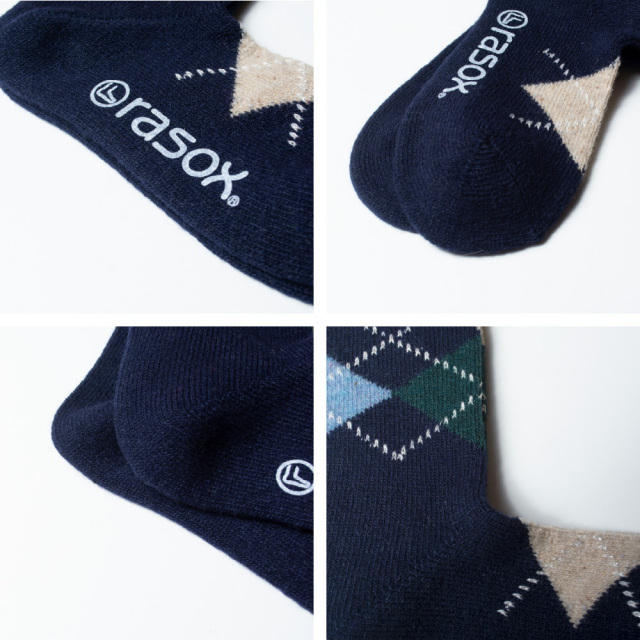 (ラソックス) rasox 靴下 ソックス アーガイルウール クルー丈 CA212CR03