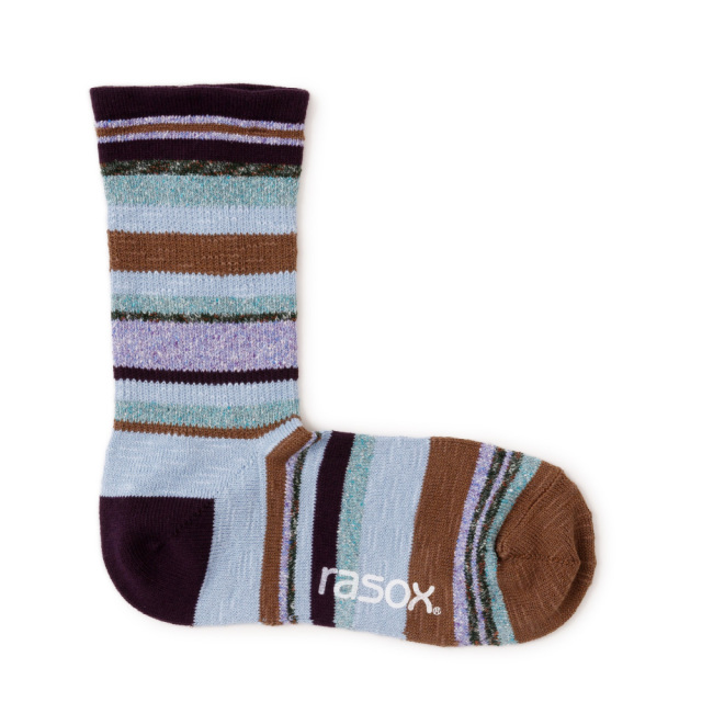 (ラソックス) rasox 靴下 ソックス ネイティブボーダー・クルー L字型 CA220CR01