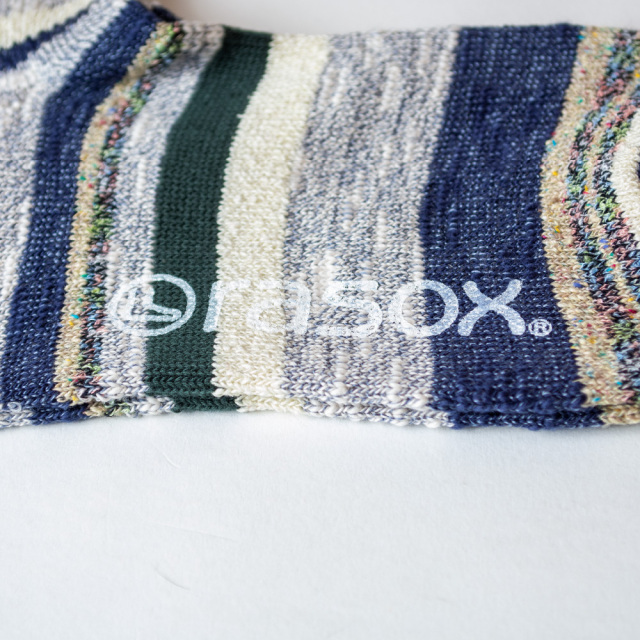 (ラソックス) rasox 靴下 ソックス ネイティブボーダー・クルー L字型 CA220CR01