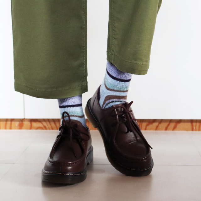 (ラソックス) rasox 靴下 ソックス ネイティブボーダー・クルー L字型 CA220CR01