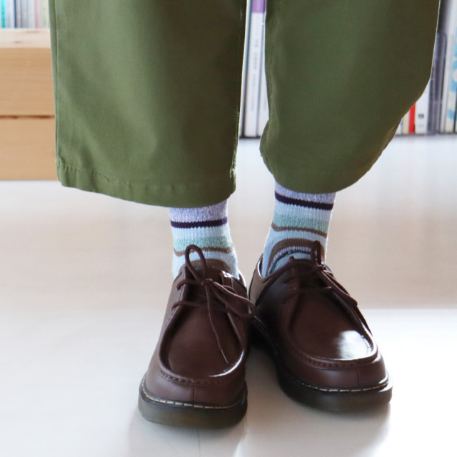 (ラソックス) rasox 靴下 ソックス ネイティブボーダー・クルー L字型 CA220CR01