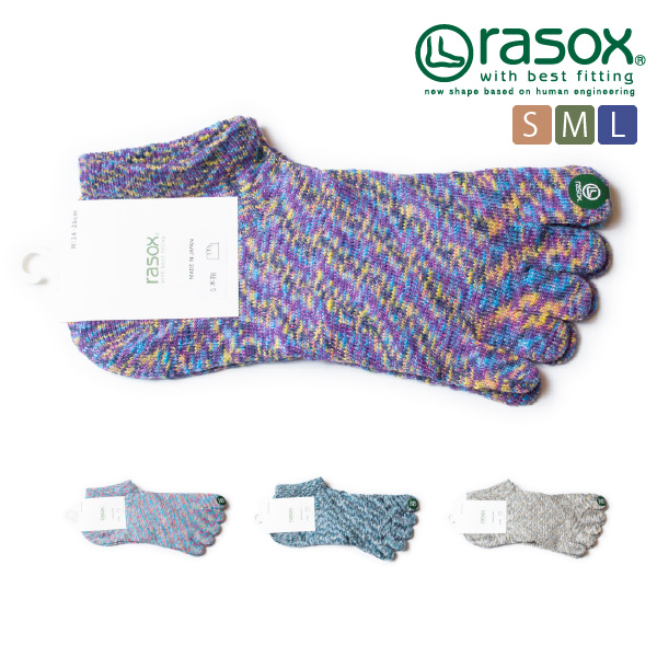 (ラソックス) rasox 靴下 ソックス FFスプラッシュ・スニーカー 5本指 日本製 CA220SN02