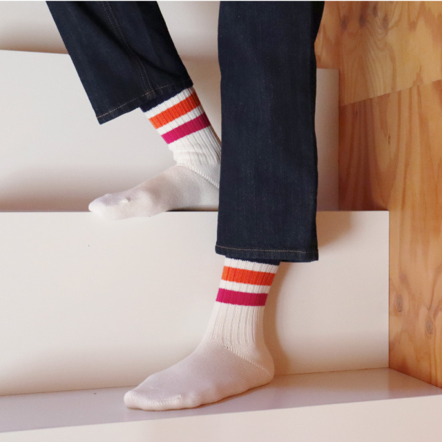 (ラソックス) rasox 靴下 ソックス 3ライン・リブクルー CA230CR01