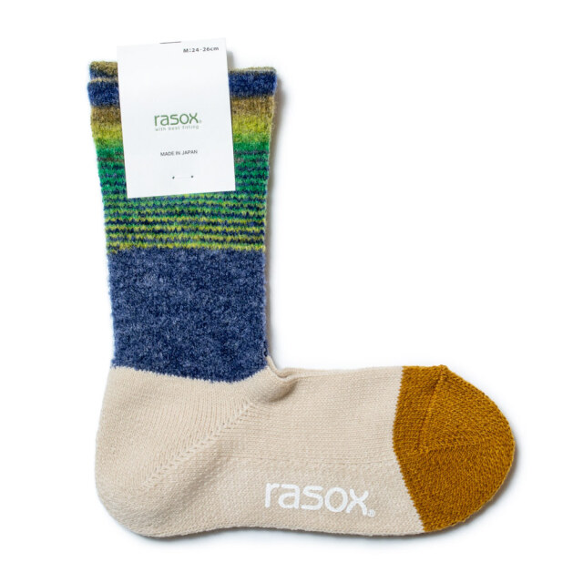 (ラソックス) rasox 靴下 ソックス グラデパネル・クルー レディース メンズ ユニセックス 女性用 男性用 男女兼用 日本製 CA232CR01