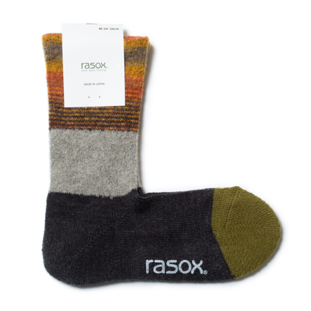 (ラソックス) rasox 靴下 ソックス グラデパネル・クルー レディース メンズ ユニセックス 女性用 男性用 男女兼用 日本製 CA232CR01