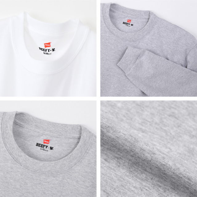 (ヘインズ) Hanes ポケットTシャツ 長袖 ロンT BEEFY-T ビーフィーT ロングスリーブ H5186 メンズ レディース