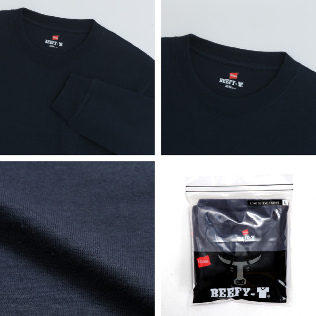 (ヘインズ) Hanes ポケットTシャツ 長袖 ロンT BEEFY-T ビーフィーT ロングスリーブ H5186 メンズ レディース