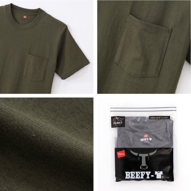 (ヘインズ) Hanes ポケットTシャツ 半袖 BEEFY-T ビーフィーT H5190 メンズ レディース
