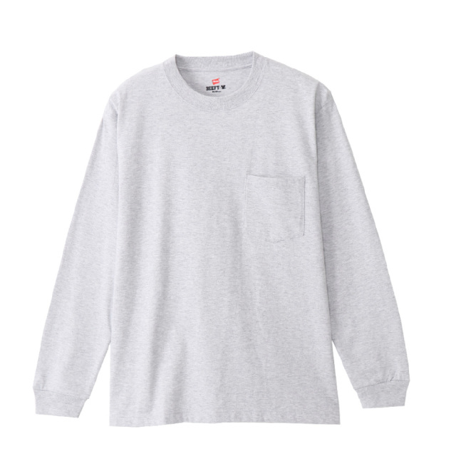 (ヘインズ) Hanes ポケットTシャツ 長袖 ロンT BEEFY-T ビーフィーT ロングスリーブ H5196 メンズ レディース