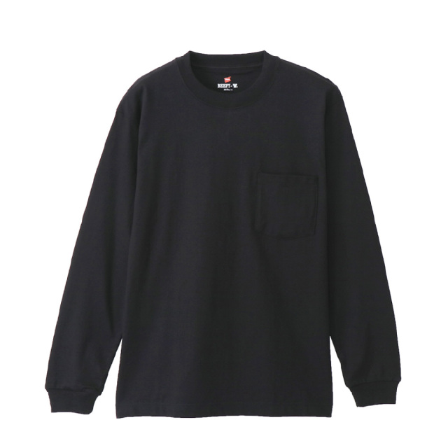 (ヘインズ) Hanes ポケットTシャツ 長袖 ロンT BEEFY-T ビーフィーT ロングスリーブ H5196 メンズ レディース