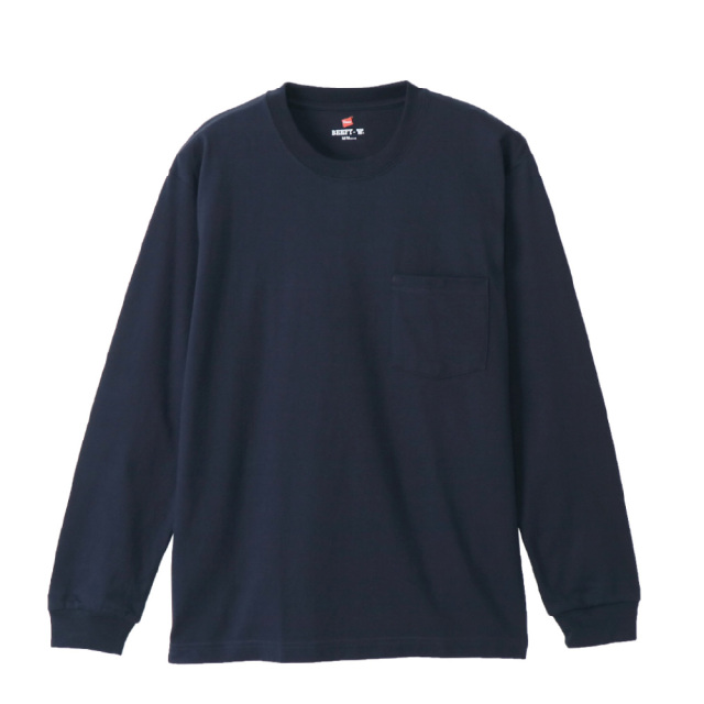 (ヘインズ) Hanes ポケットTシャツ 長袖 ロンT BEEFY-T ビーフィーT ロングスリーブ H5196 メンズ レディース