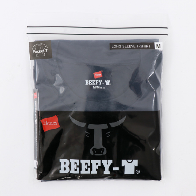 (ヘインズ) Hanes ポケットTシャツ 長袖 ロンT BEEFY-T ビーフィーT ロングスリーブ H5196 メンズ レディース