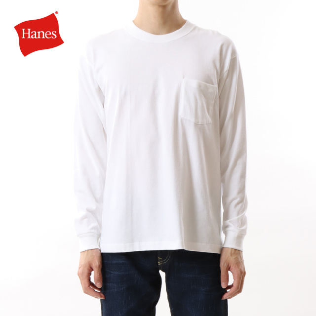 (ヘインズ) Hanes ポケットTシャツ 長袖 ロンT BEEFY-T ビーフィーT ロングスリーブ H5196 メンズ レディース