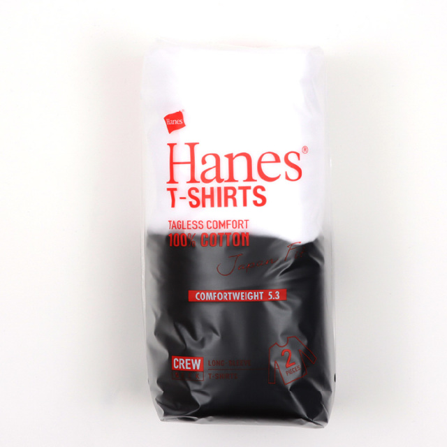 (ヘインズ) Hanes 【2枚組】 長袖  Tシャツ ロンT ジャパンフィット クルーネック ロングスリーブ H5440 メンズ レディース