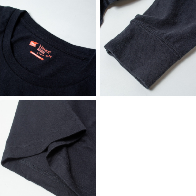 (ヘインズ) Hanes 【2枚組】 長袖  Tシャツ ロンT ジャパンフィット クルーネック ロングスリーブ H5440 メンズ レディース