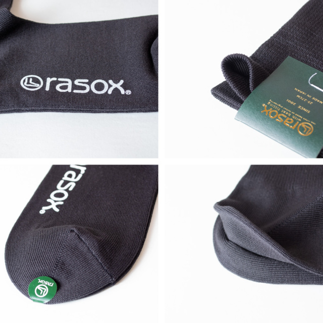 (ラソックス) rasox 靴下 ソックス マーセライズド・コットン L字型 クルー丈 ハイゲージ ビジネス フォーマル 日本製 HG210CR01
