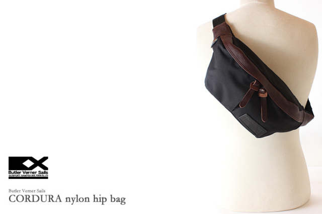 20%OFFクーポン対象 バトラーバーナーセイルズ Butler Verner Sails コーデュラナイロン ボディバッグ ヒップバッグ ウエストバッグ 牛革 レザー付属 鞄 かばん カバン メンズ レディース ギフトラッピング無料