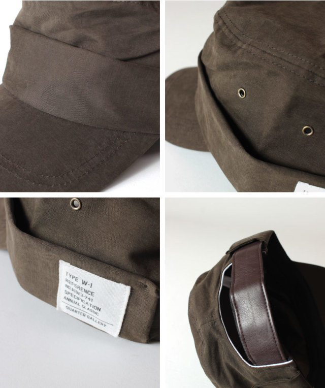 (クオーターギャラリー) QUARTER GALLERY ミリタリーワークキャップ 大きいサイズ 帽子 F[59cm] XL[62cm]