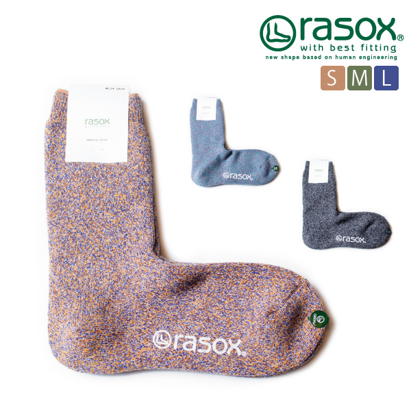 (ラソックス) rasox 靴下 ソックス ソフトパイル・クルー L字型 日本製 PL200CR01