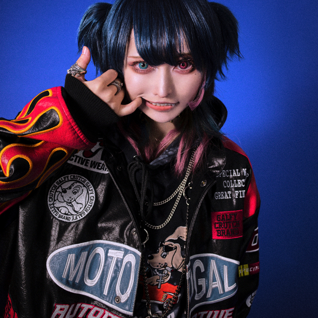 ガルフィー 走り屋 レーシングジャケット黒赤色 刺繍 中型犬（Lサイズ） ガルフィー 走り屋 レーシングジャケット黒赤色 刺繍 中型犬（Lサイズ