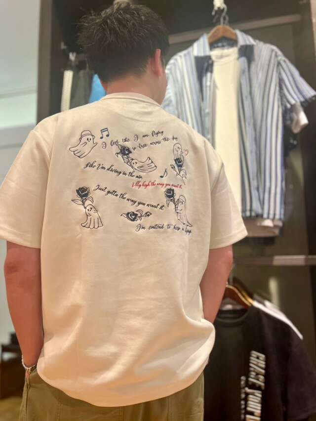 Phantom刺繍スエードTシャツ