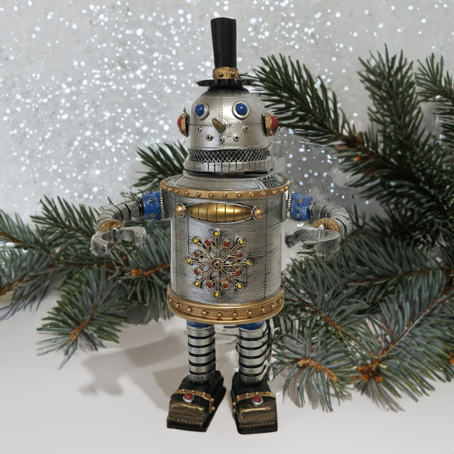 南貿易 手巻オルゴール BC26926 クリスマス ムービングロボット