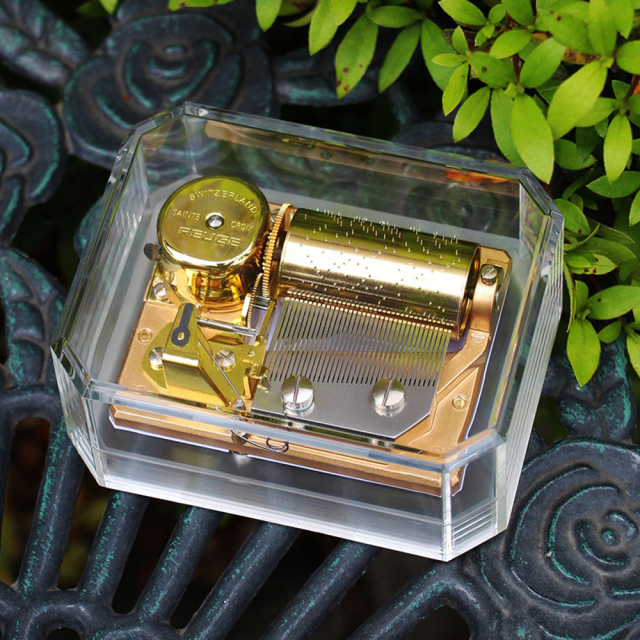 リュージュ 36弁 ペーパーウェイト オルゴール